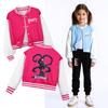 5582 Multi-color Girls Lily Lovebraids Printed Long Sleeves Baseball Jacket