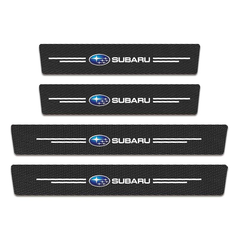For Subaru STI XV Car Accessorie PU Leather Car Door Sill Plate Protector Stickers Threshold Side Trunk anti-scratch Protection X666