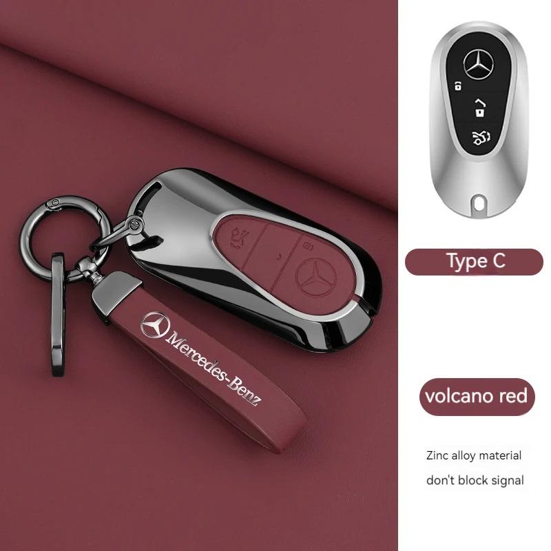 1pcs Leather Car Smart Key Case Cover Shell Fob Holder For Mercedes Benz A B C E S R-Class C43 CLA GLB GLC GLK SLK SL Vito W20