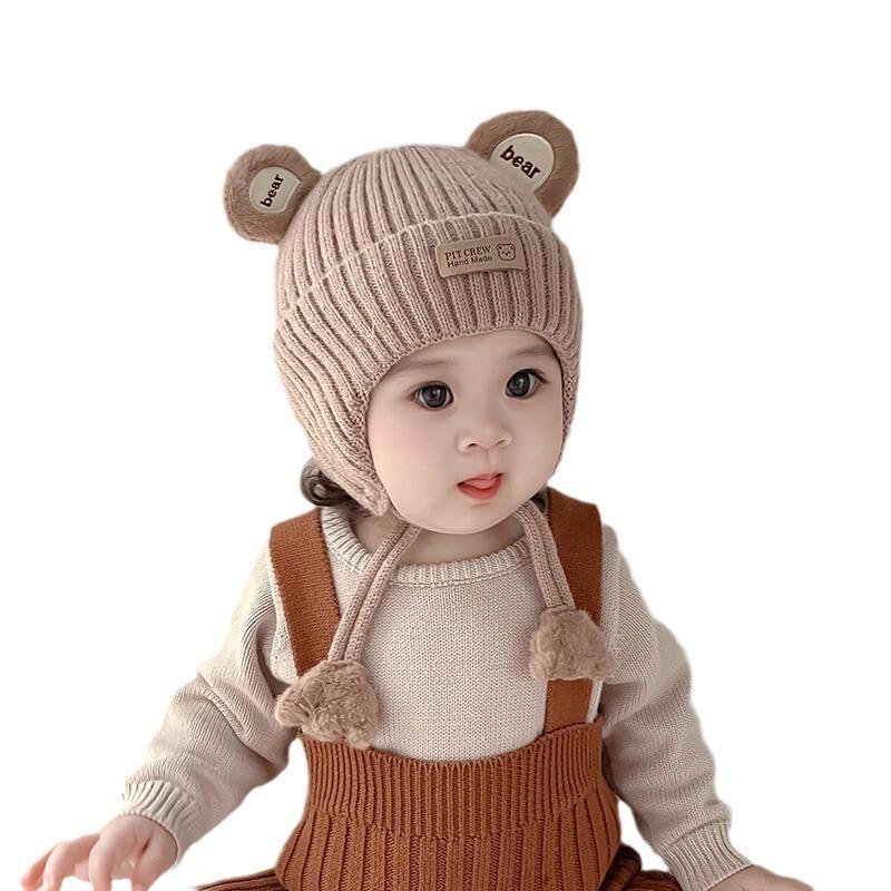 Gorro de Punto para Bebé Niños Pequeños Cálido Protección para Orejas Gorro de Invierno Gorro de Algodón Niños Niñas 6-36 Meses