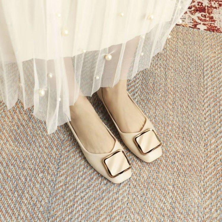 Comfortable single shoes, new autumn gentle evening breeze soft-soled flat shoes, shallow mouth Doudou shoes