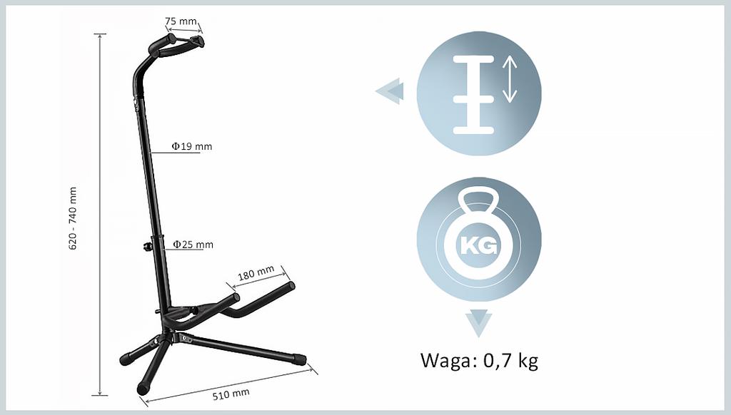 MusicMate MM-A45 Adagio Guitar Stand