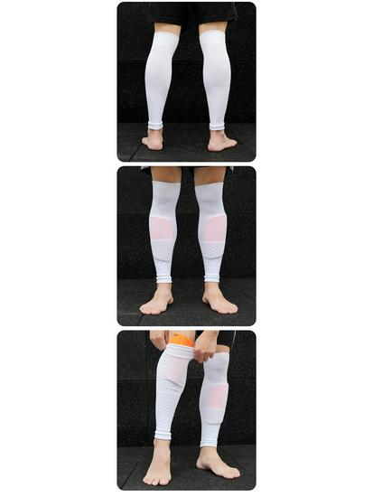 Calzettoni da Calcio Traspiranti Al Ginocchio con Protezione Tibiale, Design Senza Piedi per Adulti e Bambini