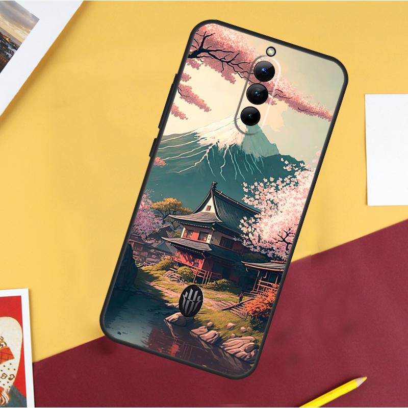 Japanese Art Temple Sakura Case For ZTE Nubia Red Magic 10S Pro Plus 8 9 10 Air 8S 9S 11 Pro Plus 6 7 6S 7S Pro Cover