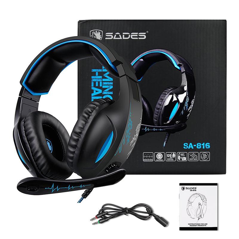 Buy Sades Sa-816 Computer Gaming Headset E-sports Headphones-7z at  affordable prices — free shipping, real reviews with photos — Joom