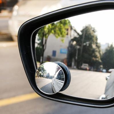 Car Blind Spot Mirror 360 Rotatable Wide Angle Frameless Round Mirror Adjustable Auto Auxiliary Reverse Rearview