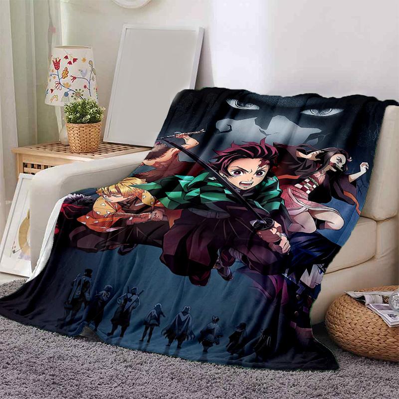 1pc Demon Slayer Anime Characters Throw Blanket, Home Decor, Couch Cover .B049 80x120cm