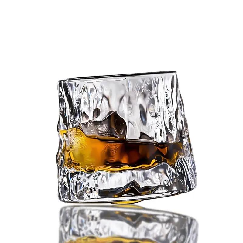 

260ml Rotating Wine Glass Cup Thicken Tumbler Whisky Cup Vodka Wine Cup Bar Party Whiskey Beer Glass Transparent Brandy Cup rl230810148