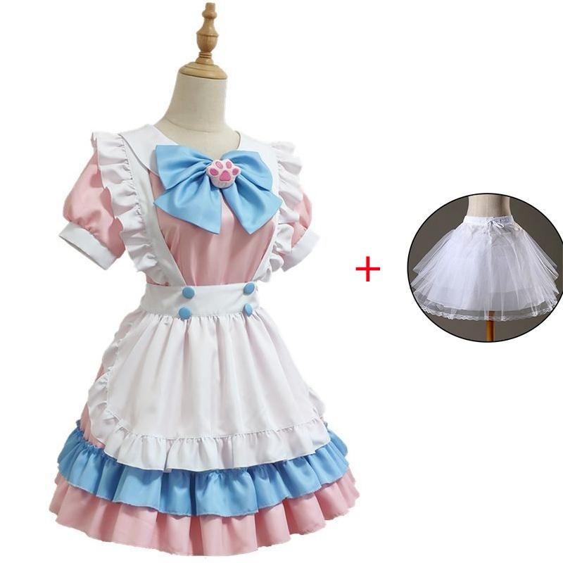 Charmantes und Elegantes Lolita-Kleid Maid-Uniform Outfit Mit Polster und Schürze