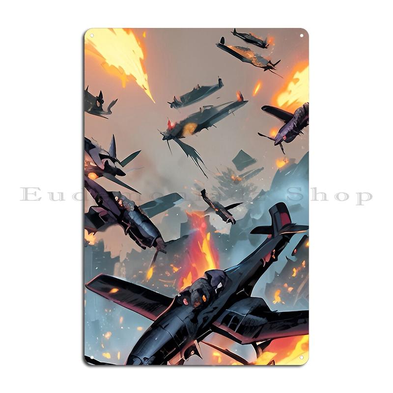 Fw190 Vs Raf Metal Plaque Poster Create Club Party Wall Decor Living Room WW2 Fighter Tin Sign Posters