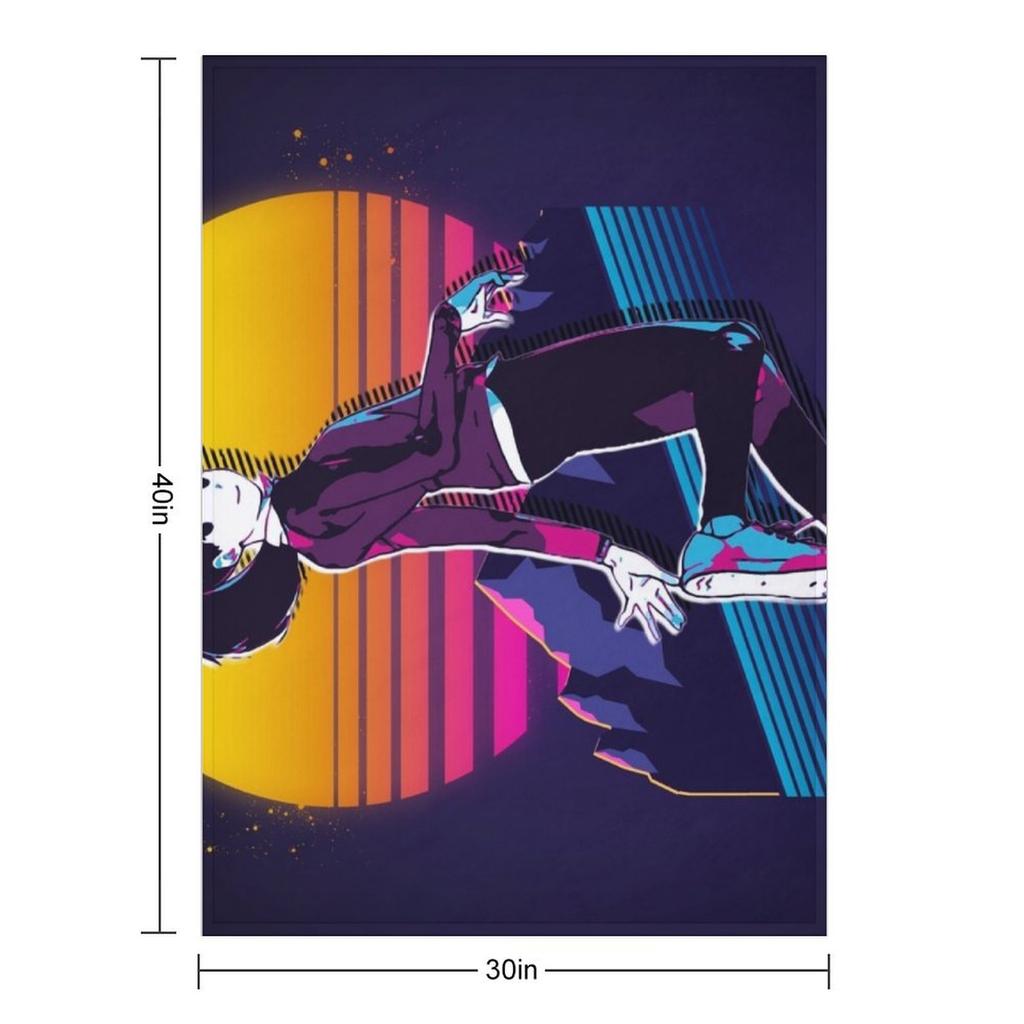 Digimon Survive - Aoi *80s retro* Throw Blanket Luxury Softest Nap Thermals For Travel Blankets