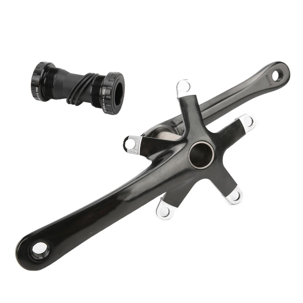 Bike Crank Arm Set Aluminum Alloy Crank High Strength Mountain Bike Crankset with Bottom Bracket Kit