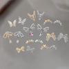 1Pcs Shiny Zircon 3D Butterfly Bow Nail Rhinestones Charm Diamond Crystal Alloy Pendant Luxury Nail Art Decorations Manicure Too