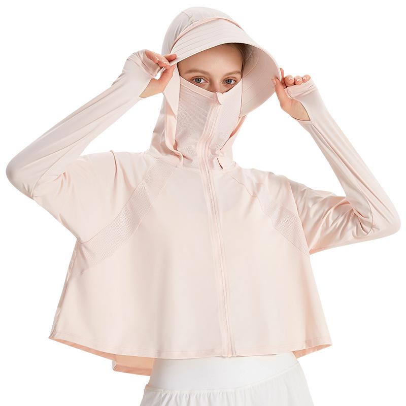 LAHN LULU Women's UPF50+ Hooded Sun Protection Jacket - Lightweight, Breathable, Quick-Drying, with Face Mask.