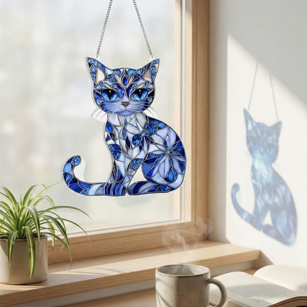 2D Acrylic Blue Light Catcher Decorative Pendant
