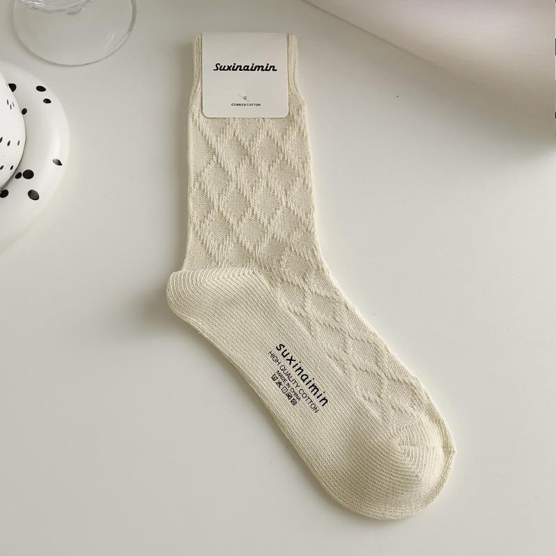5 Pairs of Female Spring and Autumn Fashion New Pure Cotton Tube Pile Socks