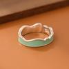 New Fashion Simple Blue Wavy 925 Sterling Silver Personality Geometric Irregular Exquisite Opening Rings R367