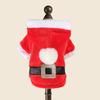 Pet Christmas Costume Santa Outfit Small Dogs Cats Warm Holiday Party Dress-Up Suit