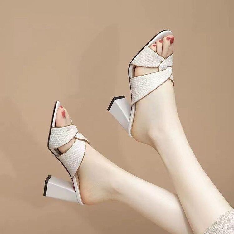 High Heeled Women's Sandals Fish Mouth Mom's Shoes New Casual Korean Style Roman Comfortable Non Slip Open Toe Slippers