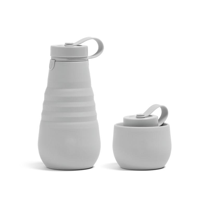 Botella de agua plegable de silicona, botella de agua comprimida, taza ajustable, para deportes, viajes, portátil, de gran tamaño, botella de agua para exteriores