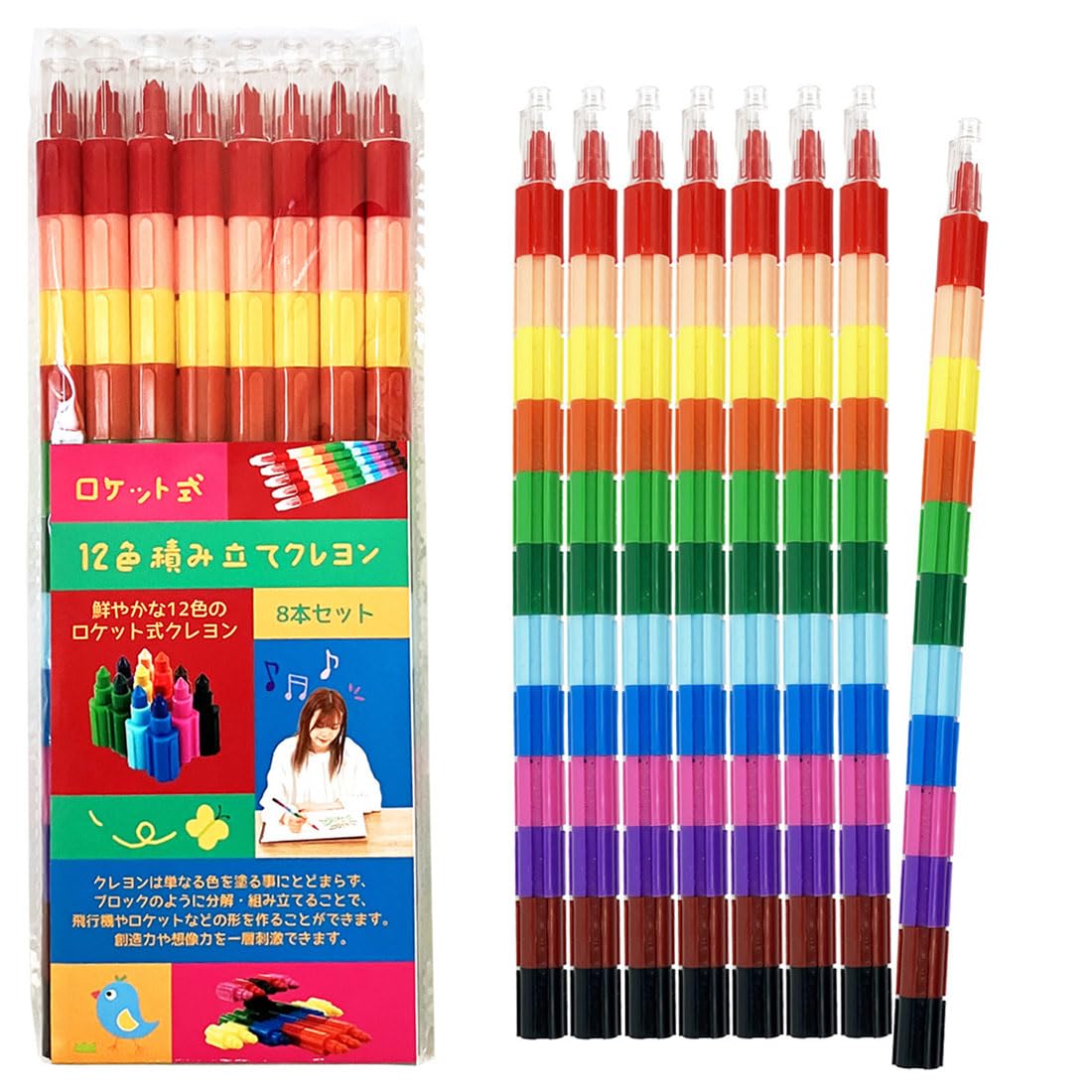 

Stacking Crayons Цветные карандаши для детей Творчество Развивающие игрушки с колпачками Строительные блоки Разноцветные мелки Цветные карандаши Pop Color