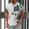 Animal Men's T-Shirt 3d Wolf Print Men's Tops Casual Short-Sleeved Simple T-Shirt Summer O-Neck T-Shirt Men's Oversized Clothing