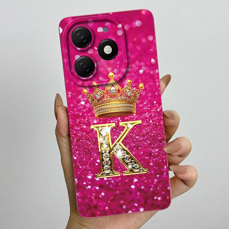 For Infinix Smart 8 Case X6525 Crown Letter Soft Phone Cases For Infinix Smart 8 Pro Smart8 HD PLUS Camera Protection Back Cover