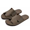 Mens Slippers Luxury Leather Slides Flats Slip Ons Summer Indoor Outdoor Casual Sandals Fashion Beach Shoes for Men 2025 New