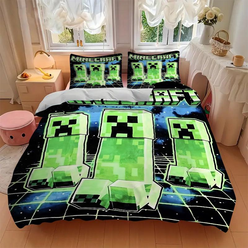 3pcs Minecraft Bedding Set. Soft and Comfortable with No Core Included (1x Duvet Cover + 2x Pillow Covers) yy251010193