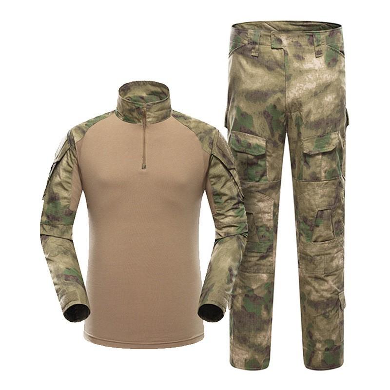 Herren Taktisches Camouflage Kampfanzug Set Langarm Militärstil Outdoor Trainingsanzug