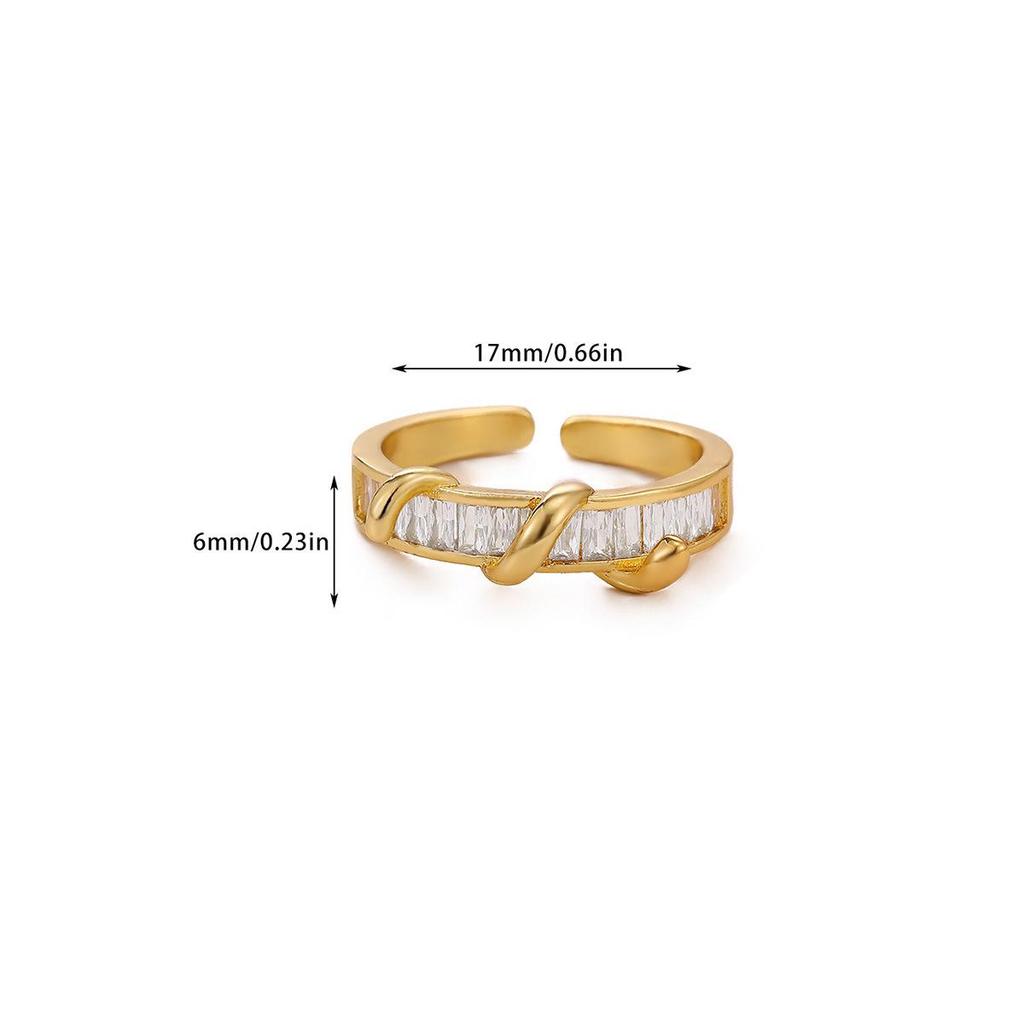 European & American Luxury Zircon Open Ring - Unique Design for Women
