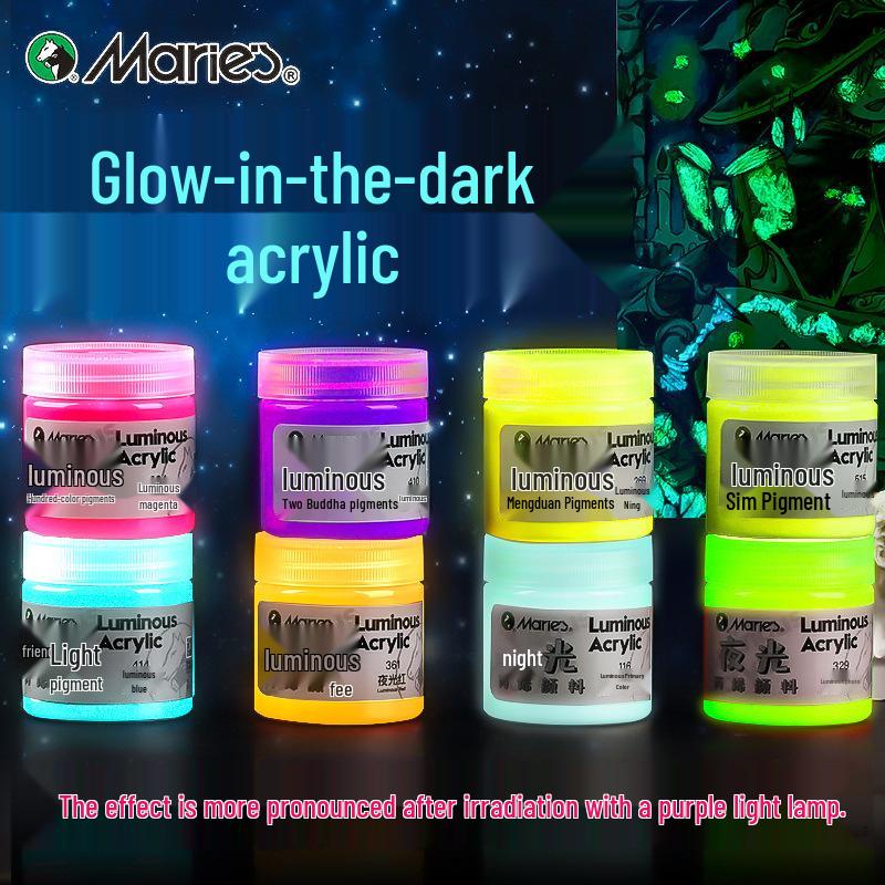 Tinta Acrílica Mali Luminous 50ml Glow para Pintura à Mão DIY Graffiti & Roupas