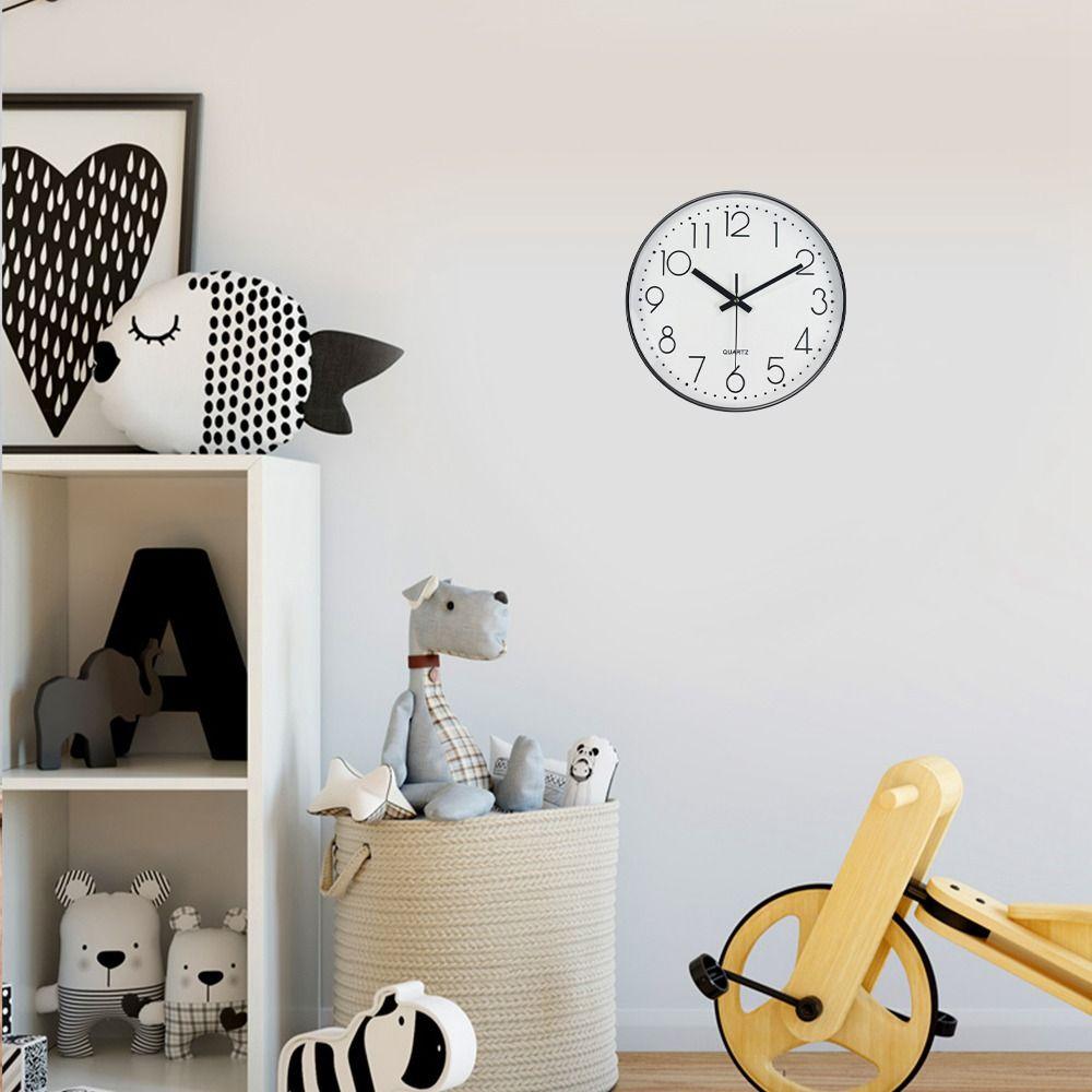 Silent Nordic Wall Clock Round Wall Hanging Clock Fashion Electronic Color Clock  Household