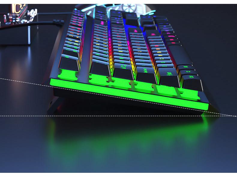 Mechanical Feel Wired Keyboard and Silent Mouse Set for Gaming and Office Use