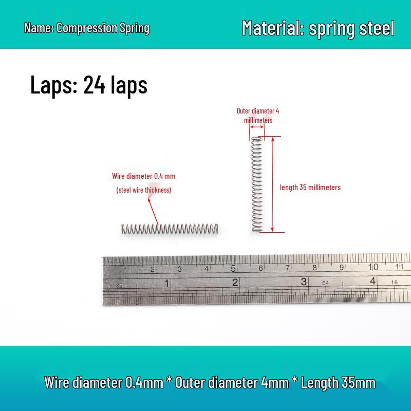 Small Mechanical Compression Spring: 0.4mm Wire, 2-8mm Outer Diameter