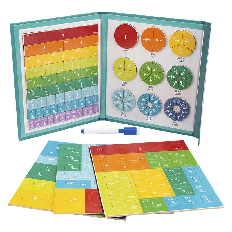 

Детские магнитные дроби, обучающие математическим игрушкам, набор деревянных книг с дробями, детские обучающие арифметические игрушки, обучающие пособия