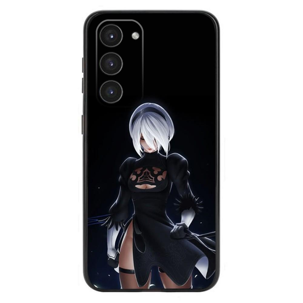 N-NieR A-Automata 2B Phone Case For Samsung Galaxy A20,A21s,A22,A31,A32,A52,A53,A72,73,A80,A91 Soft Liquid Silicone Black Cover