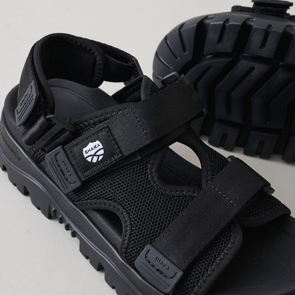SHAKA Sportsandalen, Bequem zum Gehen, 2-Wege, Leicht, Chillout EX, Unisex, Erwachsener, 23,0 cm, SCHWARZ (SK-238)