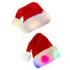 Cosplay Santa Hat Christmas Light Up Hat for Adults Unisex Plush Comfort Hats Classical Red Hat New Year Holiday Party