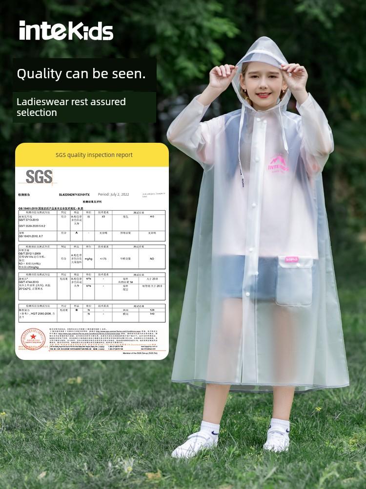 Children's Raincoat for Boys and Girls, New Full-Body Waterproof Poncho for Older Children, Specially Designed for School, with Enlarged Space for