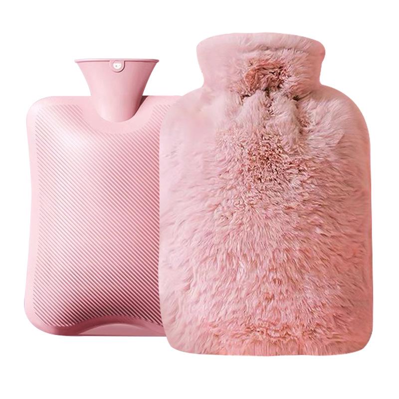 Thickened Anti-rabbit Fur Hot Water Bottle: Explosion-Proof Hand, Foot, and Stomach Warmer