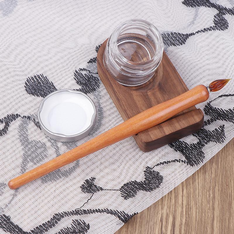 Wooden Pole Glass Dip Pen Fountain Pen Line Pen Art Writing Comics Illustration/Watercolor Painting Art Supplies