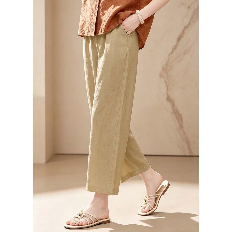 D.F.DEAR Women's High-Waisted Wide-Leg Capri Pants
