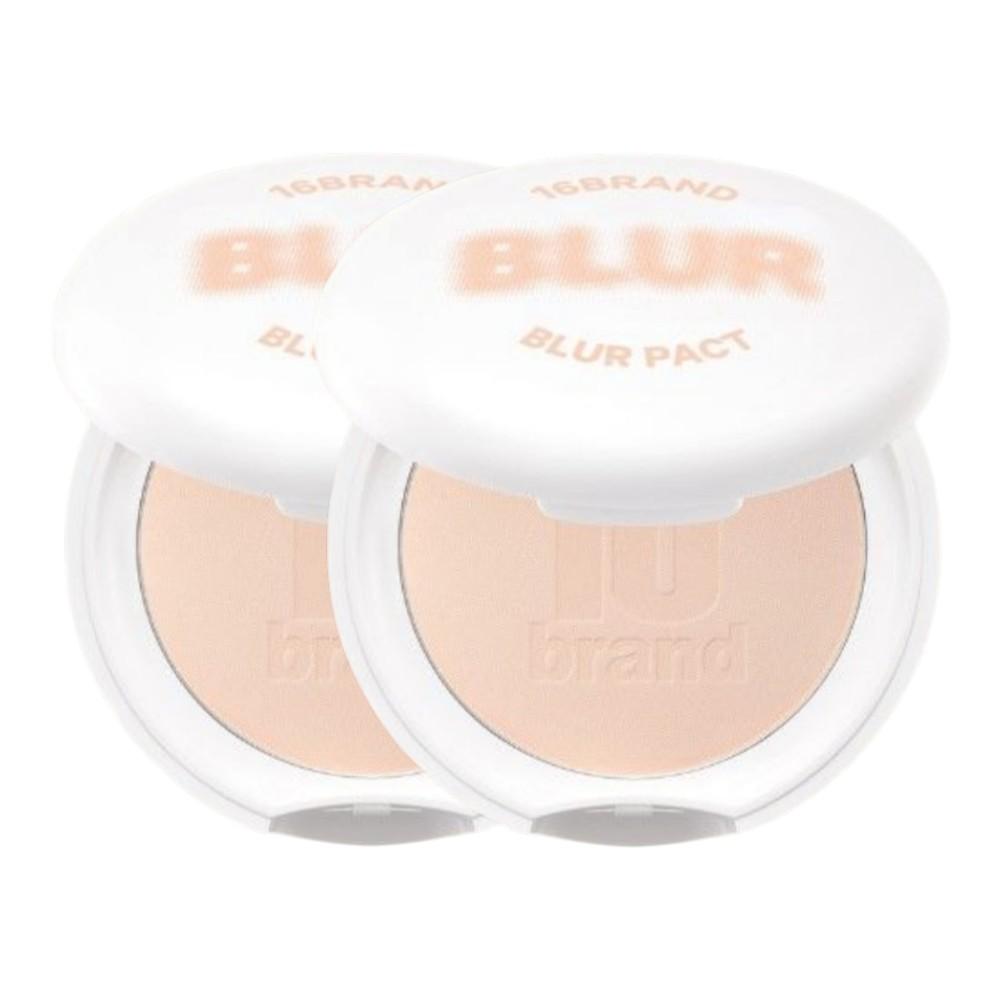 

16BRAND Blur Pact Powder Pore-Smoothing and Oil Control Pressed Setting Powder 8g #Skin Beige (1+1 Special Value Pack)