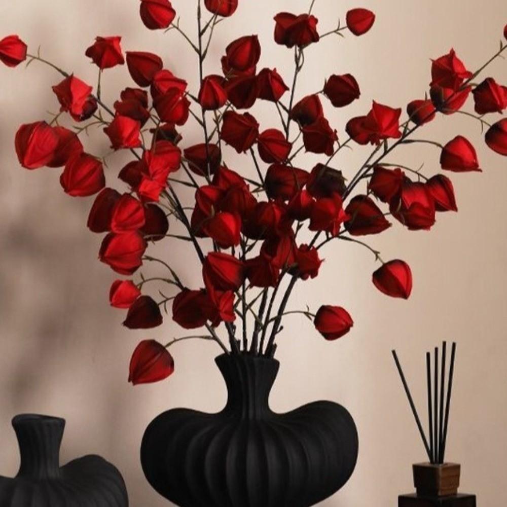 Lifelike Artificial Lantern Flower Real Touch Simulation Flower Branch  Living Room