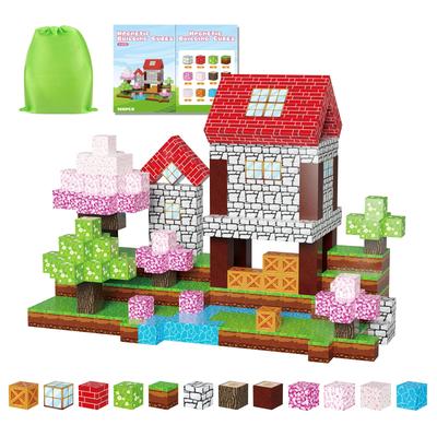 100-elementowe magnetyczne klocki konstrukcyjne, 2,4 cm magnetyczne klocki konstrukcyjne, Puzzle 3D, Zabawka edukacyjna dla uczniów szkół podstawowych, Prezent urodzinowy,