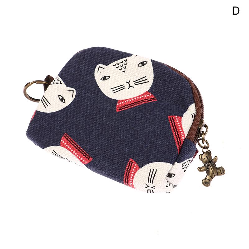 1Pc Retro Mini Bag Women Coin Purses Cute Cartoon Short Wallet Purse Card Bag