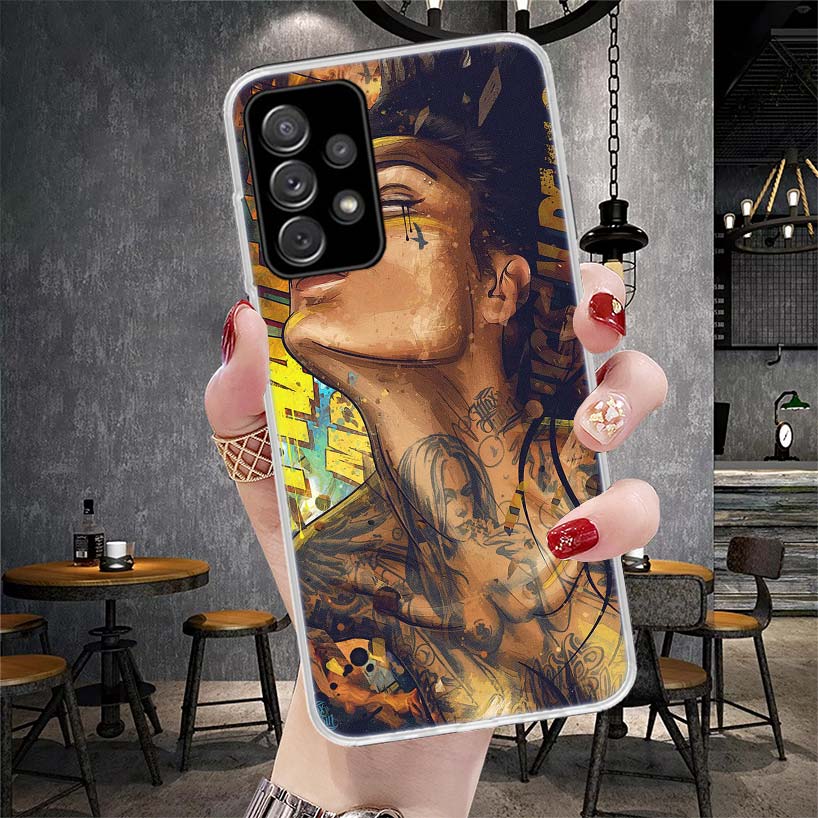 Sexy Sleeve Tattoo Girls Soft Phone Case For Samsung Galaxy S22 S23 S24 S25 Edge S26 Ultra S20 FE S21 Plus + Fundas Coque Galaxy