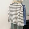 Women's Autumn Color-Block Striped Long-Sleeve Casual T-Shirt
