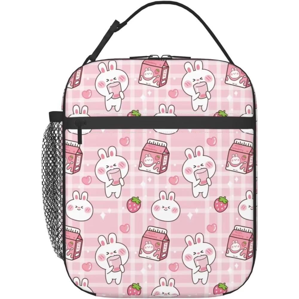 Bunny Milk Lunch Box Reusable Insulated Lunch Bag Thermal Cooler Tote for Boys Girls Teen School Men Women Picnic Travel Hiking
